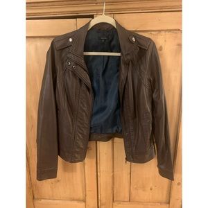 Brown Faux Leather Jacket